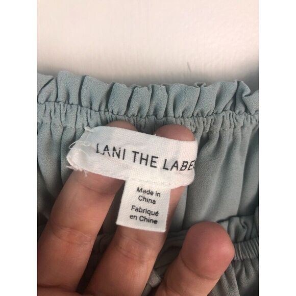 Lani The Label Women’s Size S Tunic Pale Green Puff Sleeve Peasant Boho - Picture 3 of 9